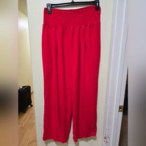 SHEIN Vibrant Red Wide Leg Flowy Pants
